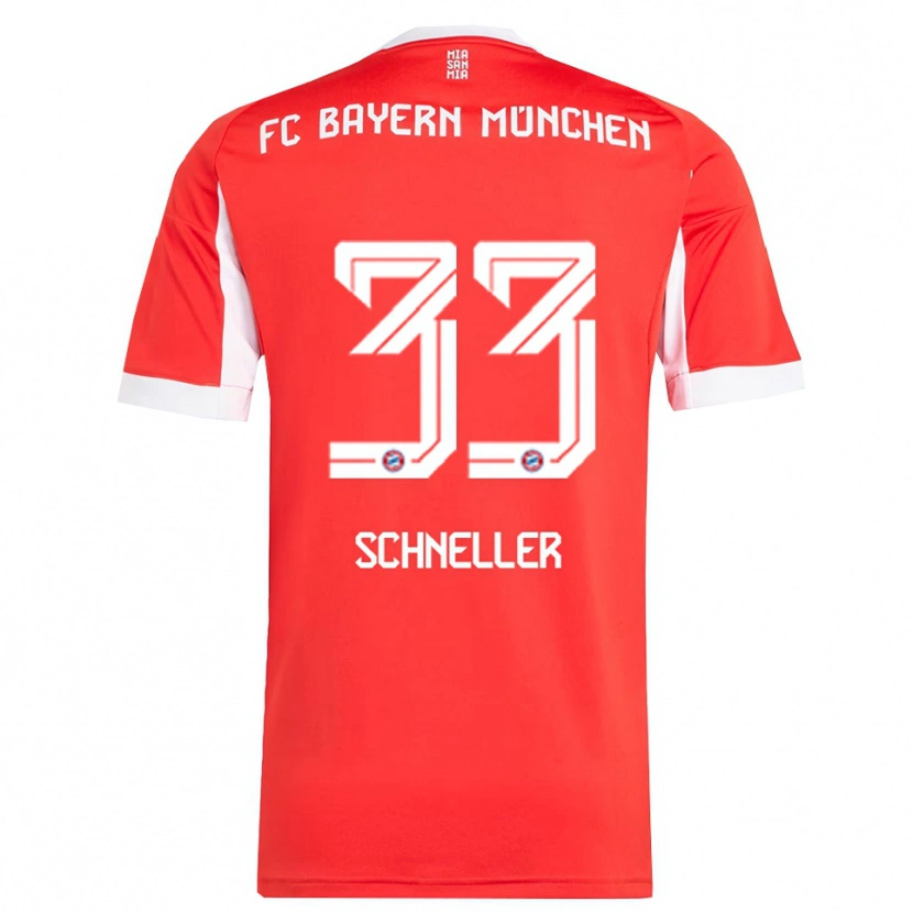Danxen Dzieci Lukas Schneller #33 Biały Czerwony Domowa Koszulka 2025/26 Koszulki Klubowe