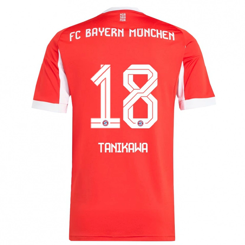 Danxen Dzieci Momoko Tanikawa #18 Biały Czerwony Domowa Koszulka 2025/26 Koszulki Klubowe