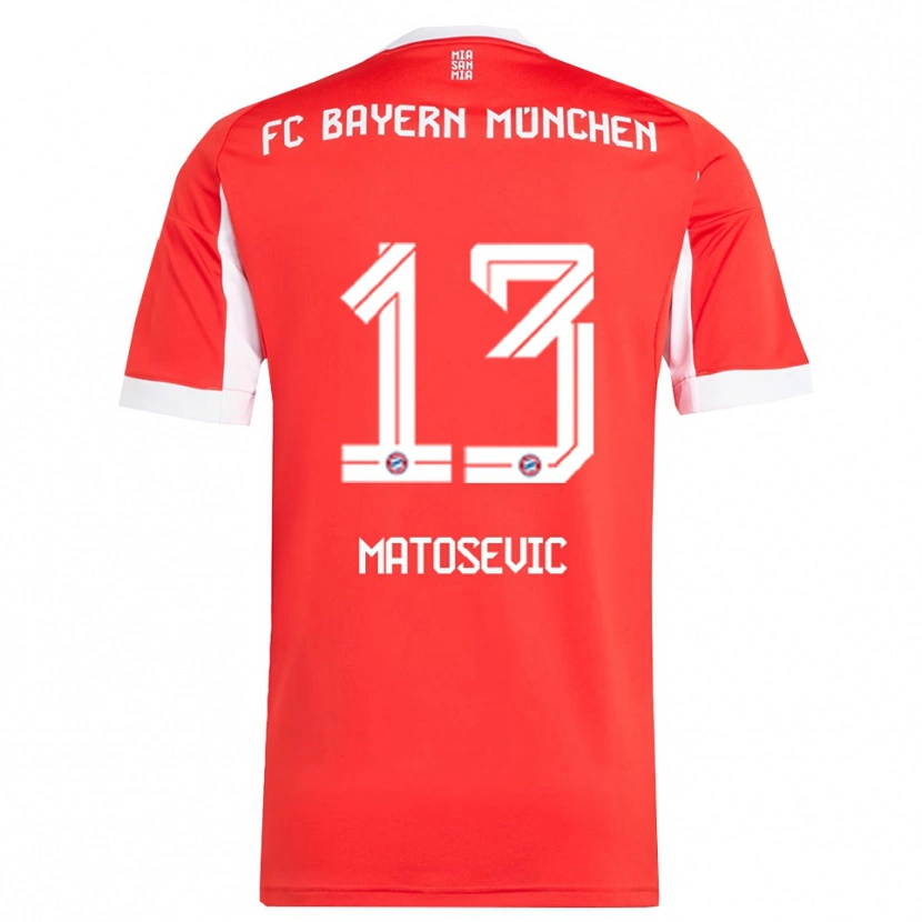 Danxen Dzieci Michael Matosevic #13 Biały Czerwony Domowa Koszulka 2025/26 Koszulki Klubowe