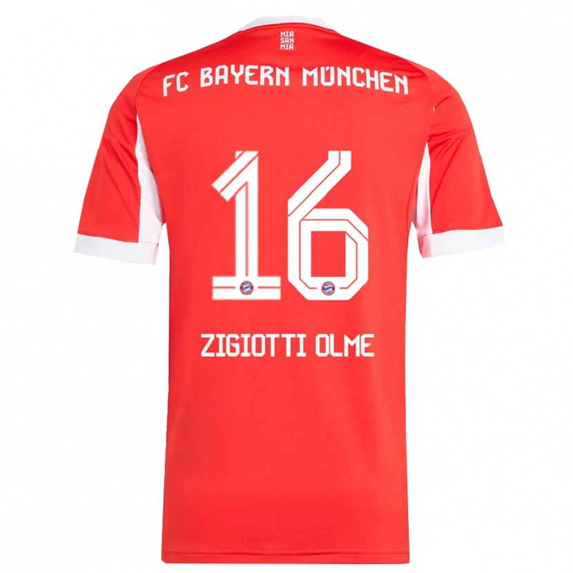 Danxen Dzieci Julia Zigiotti Olme #16 Biały Czerwony Domowa Koszulka 2025/26 Koszulki Klubowe