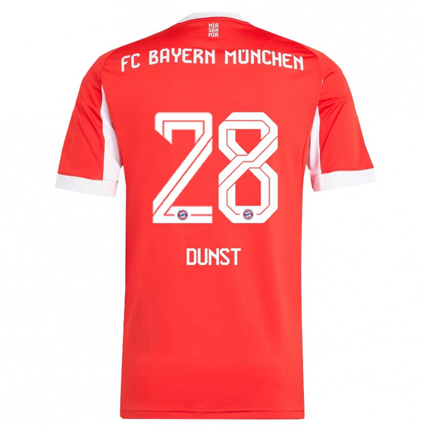 Danxen Dzieci Barbara Dunst #28 Biały Czerwony Domowa Koszulka 2025/26 Koszulki Klubowe