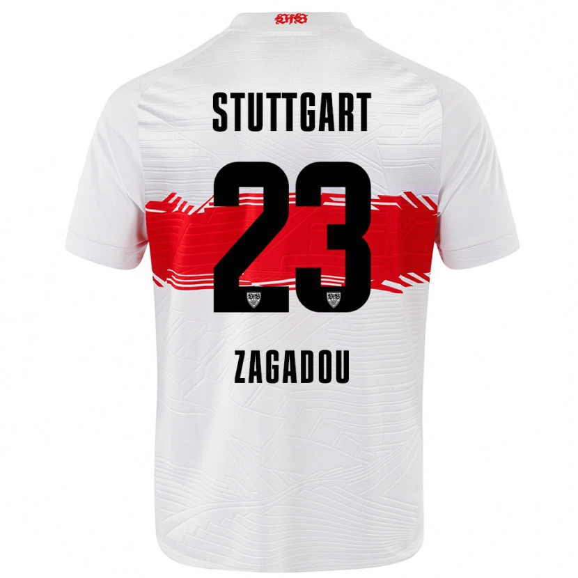 Danxen Dzieci Dan-Axel Zagadou #23 Biały Czerwony Domowa Koszulka 2025/26 Koszulki Klubowe