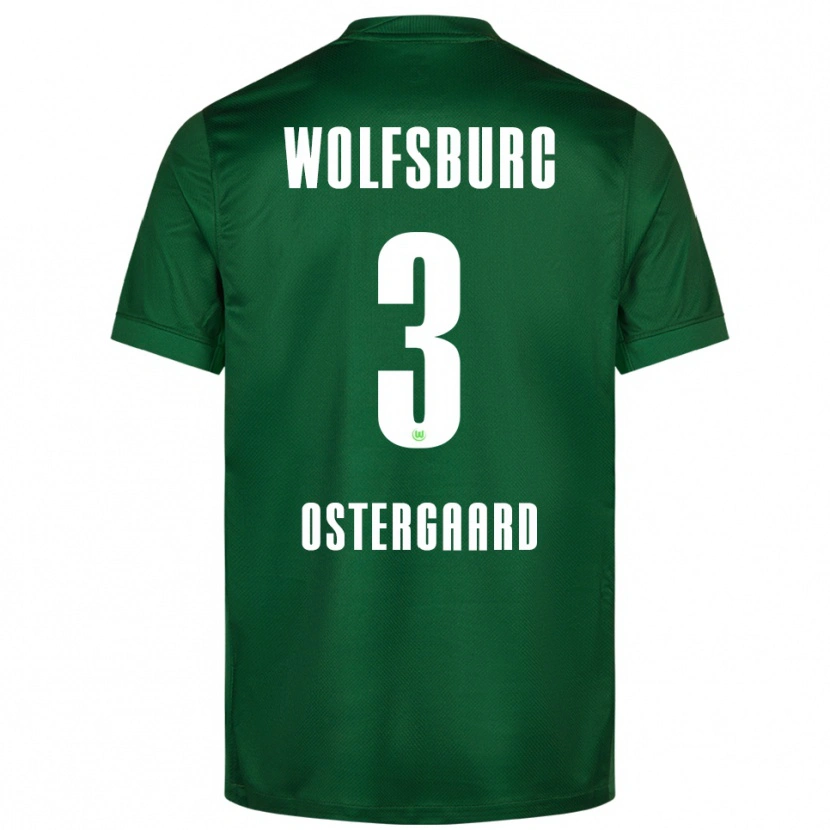 Danxen Dzieci Christian Östergaard #3 Zielony Biały Domowa Koszulka 2025/26 Koszulki Klubowe