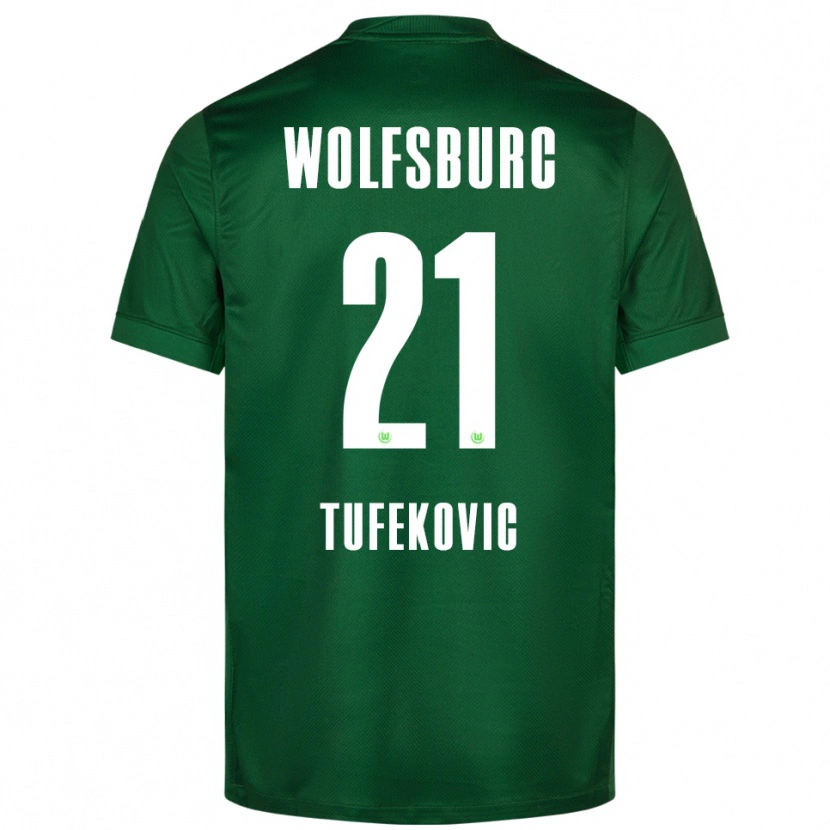 Danxen Dzieci Martina Tufekovic #21 Zielony Biały Domowa Koszulka 2025/26 Koszulki Klubowe