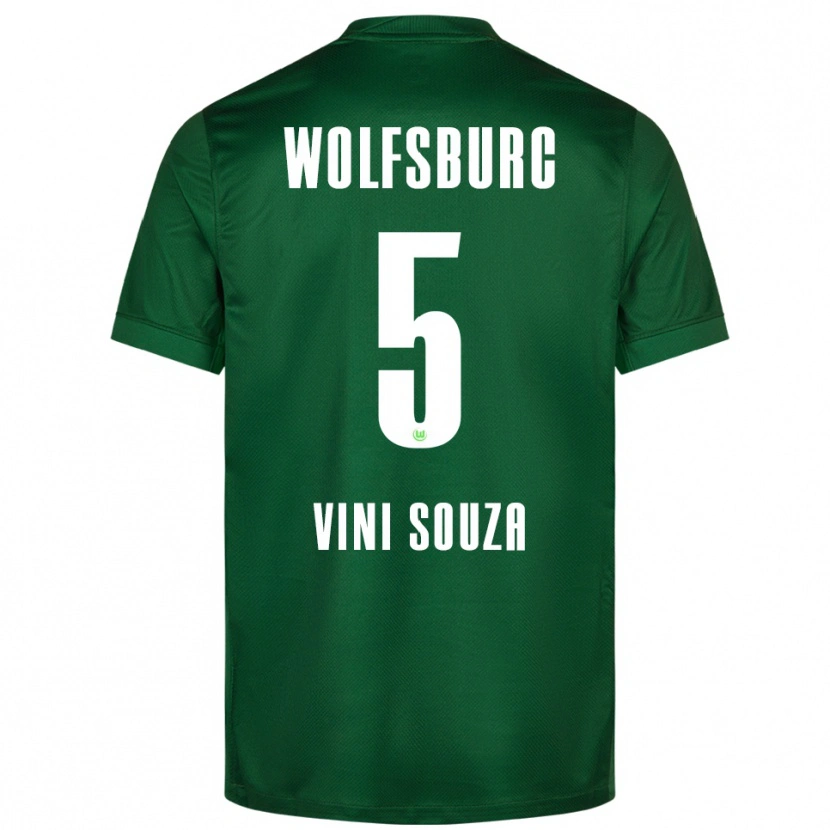 Danxen Dzieci Vini Souza #5 Zielony Biały Domowa Koszulka 2025/26 Koszulki Klubowe