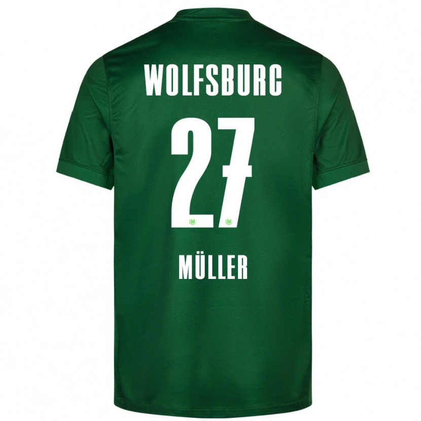 Danxen Dzieci Fabio Müller #27 Zielony Biały Domowa Koszulka 2025/26 Koszulki Klubowe