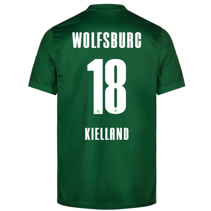 Danxen Dzieci Justine Kielland #18 Zielony Biały Domowa Koszulka 2025/26 Koszulki Klubowe