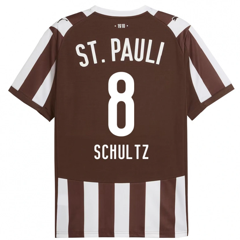 Danxen Dzieci Paul Schultz #8 Kawa Z Mlekiem Biały Domowa Koszulka 2025/26 Koszulki Klubowe