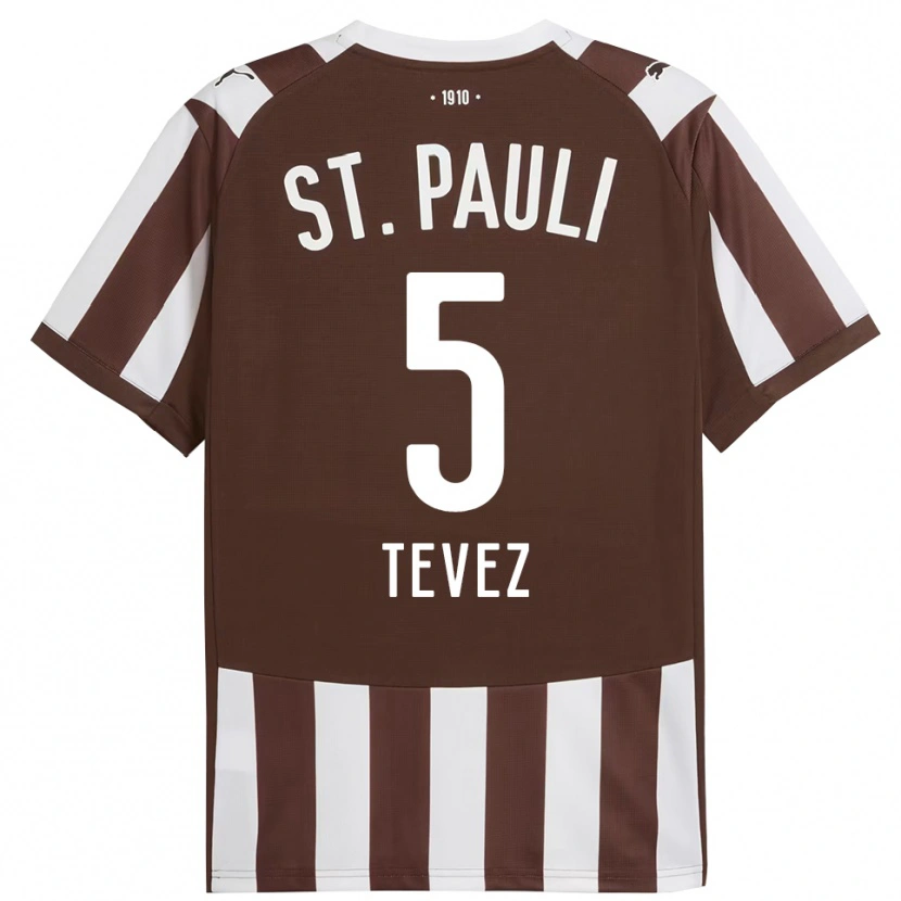 Danxen Dzieci Federico Tevez #5 Kawa Z Mlekiem Biały Domowa Koszulka 2025/26 Koszulki Klubowe