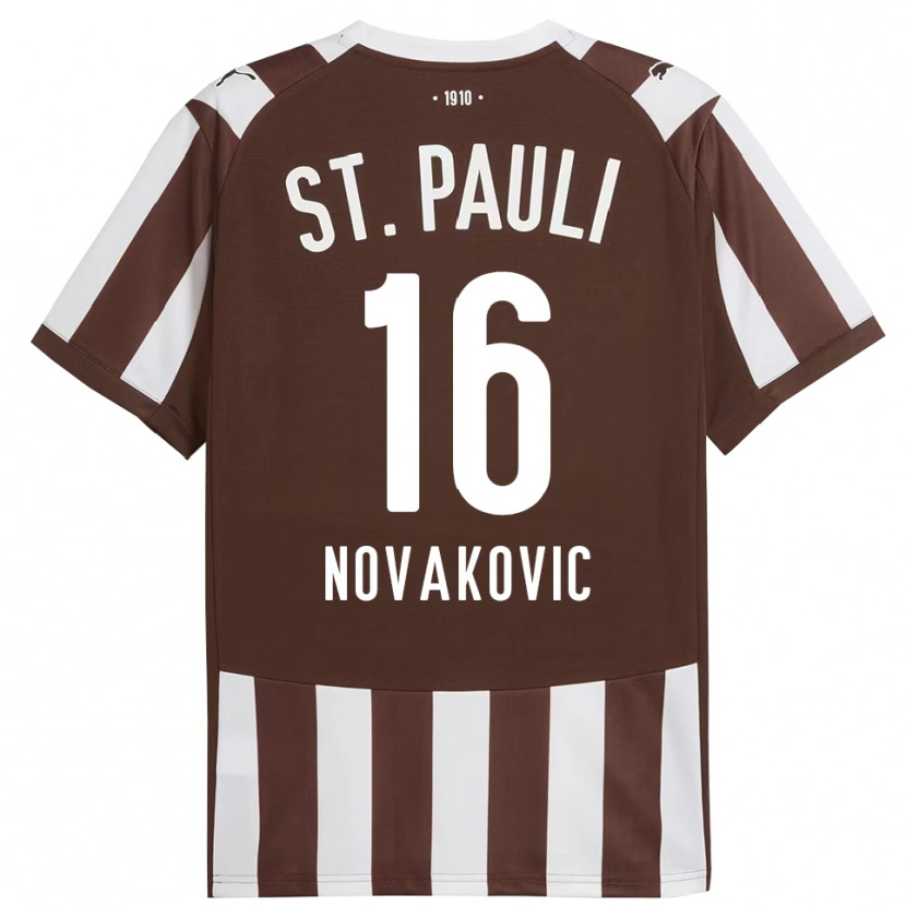Danxen Dzieci Milivoje Novakovic #16 Kawa Z Mlekiem Biały Domowa Koszulka 2025/26 Koszulki Klubowe