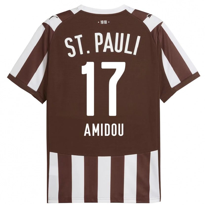 Danxen Dzieci Amir Amidou #17 Kawa Z Mlekiem Biały Domowa Koszulka 2025/26 Koszulki Klubowe