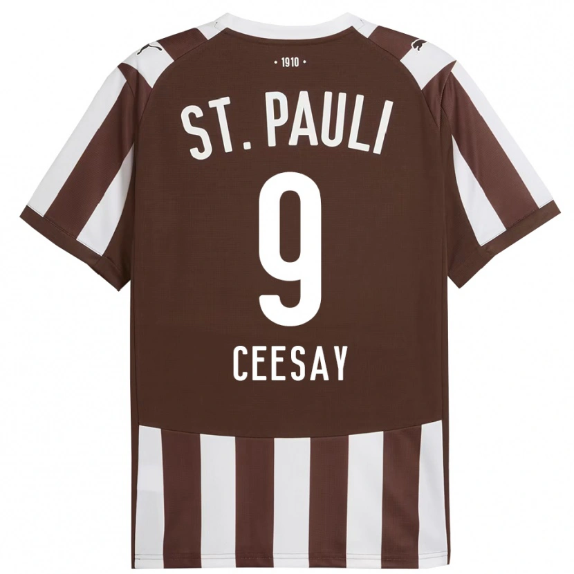 Danxen Dzieci Abdoulie Ceesay #9 Kawa Z Mlekiem Biały Domowa Koszulka 2025/26 Koszulki Klubowe