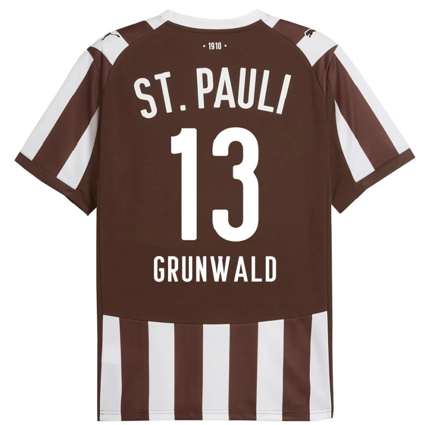 Danxen Dzieci Julius Grunwald #13 Kawa Z Mlekiem Biały Domowa Koszulka 2025/26 Koszulki Klubowe