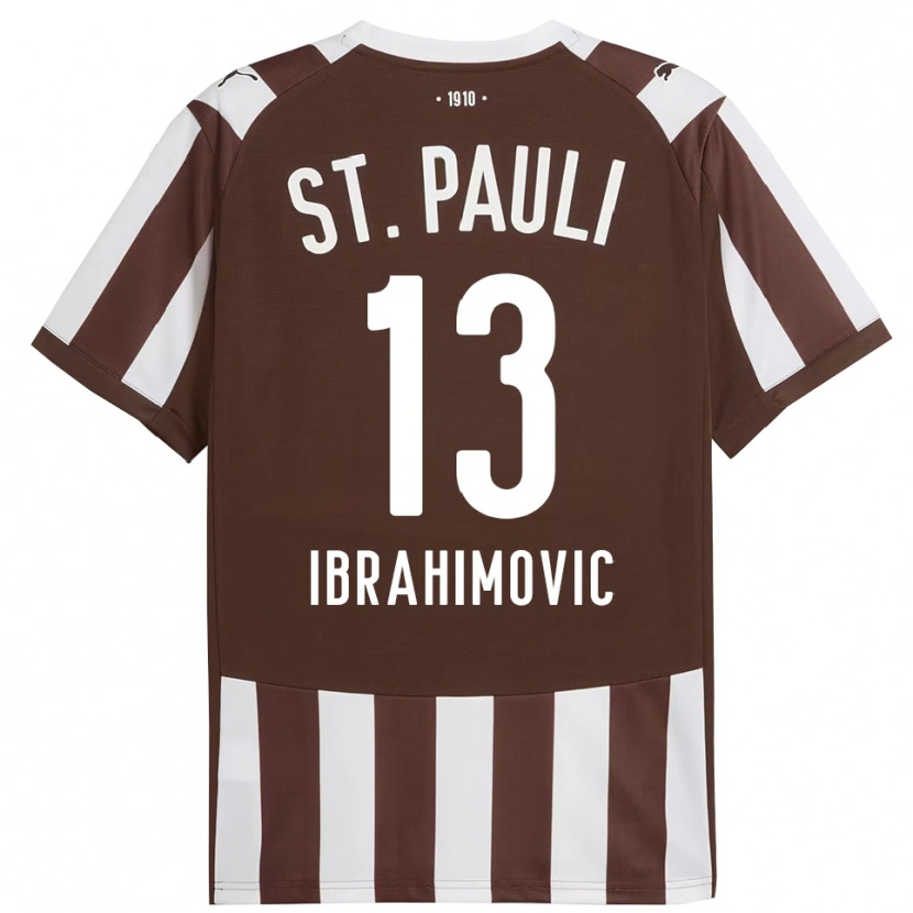 Danxen Dzieci Ajdin Ibrahimovic #13 Kawa Z Mlekiem Biały Domowa Koszulka 2025/26 Koszulki Klubowe