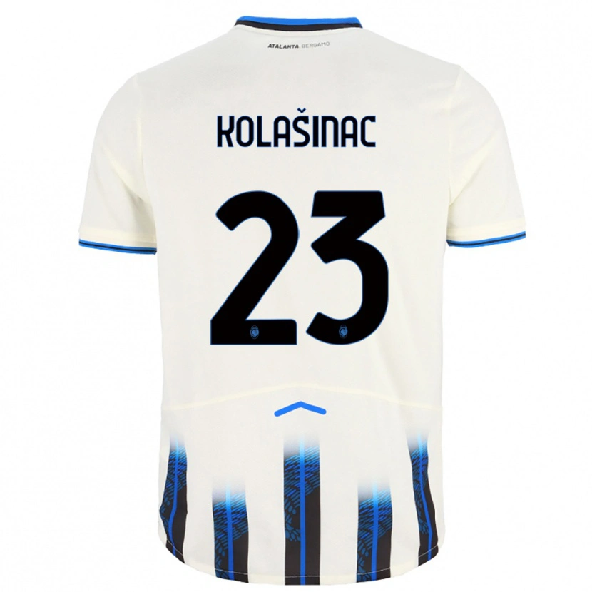 Danxen Dzieci Sead Kolasinac #23 Biały Niebieski Wyjazdowa Koszulka 2025/26 Koszulki Klubowe