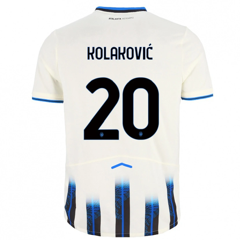 Danxen Dzieci Vinko Kolaković #20 Biały Niebieski Wyjazdowa Koszulka 2025/26 Koszulki Klubowe