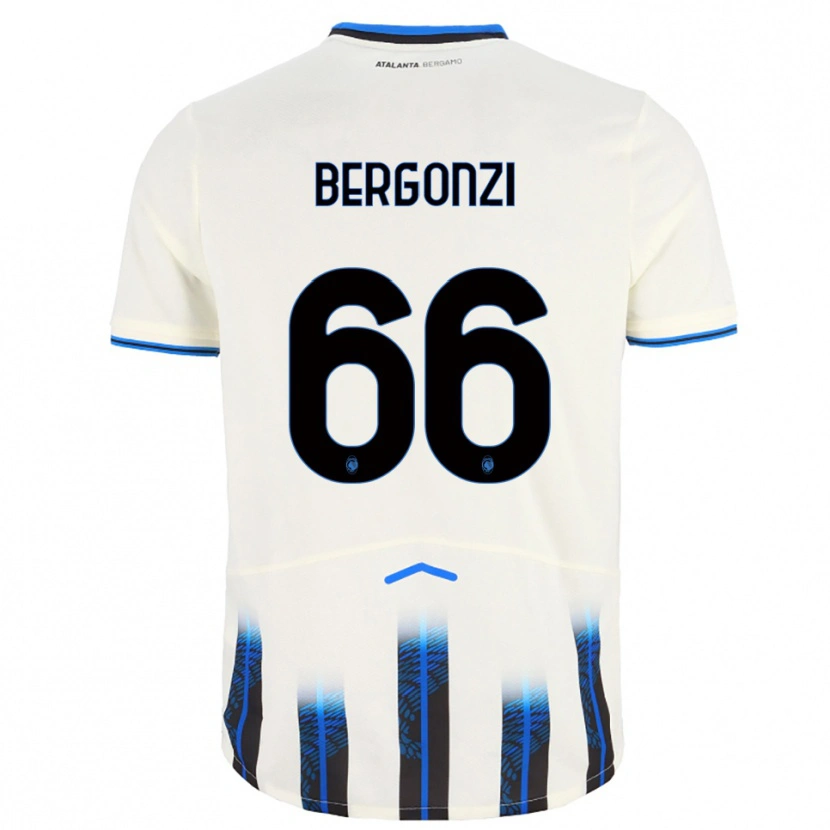 Danxen Dzieci Federico Bergonzi #66 Biały Niebieski Wyjazdowa Koszulka 2025/26 Koszulki Klubowe