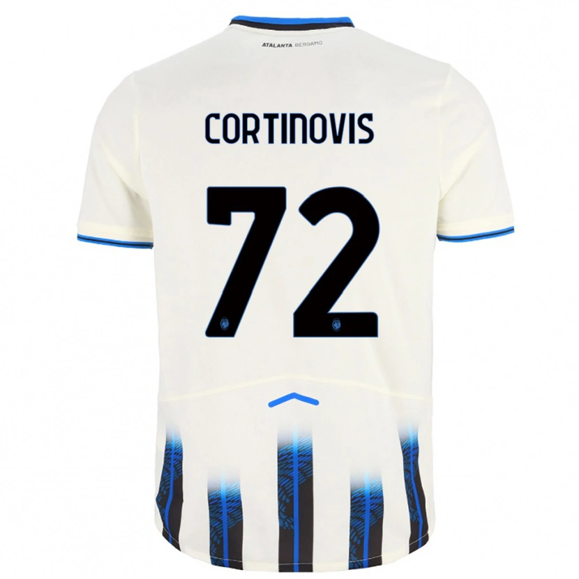 Danxen Dzieci Alessandro Cortinovis #72 Biały Niebieski Wyjazdowa Koszulka 2025/26 Koszulki Klubowe
