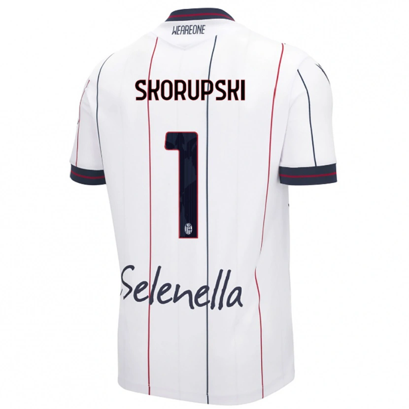Danxen Dzieci Lukasz Skorupski #1 Biały Królewski Niebieski Wyjazdowa Koszulka 2025/26 Koszulki Klubowe