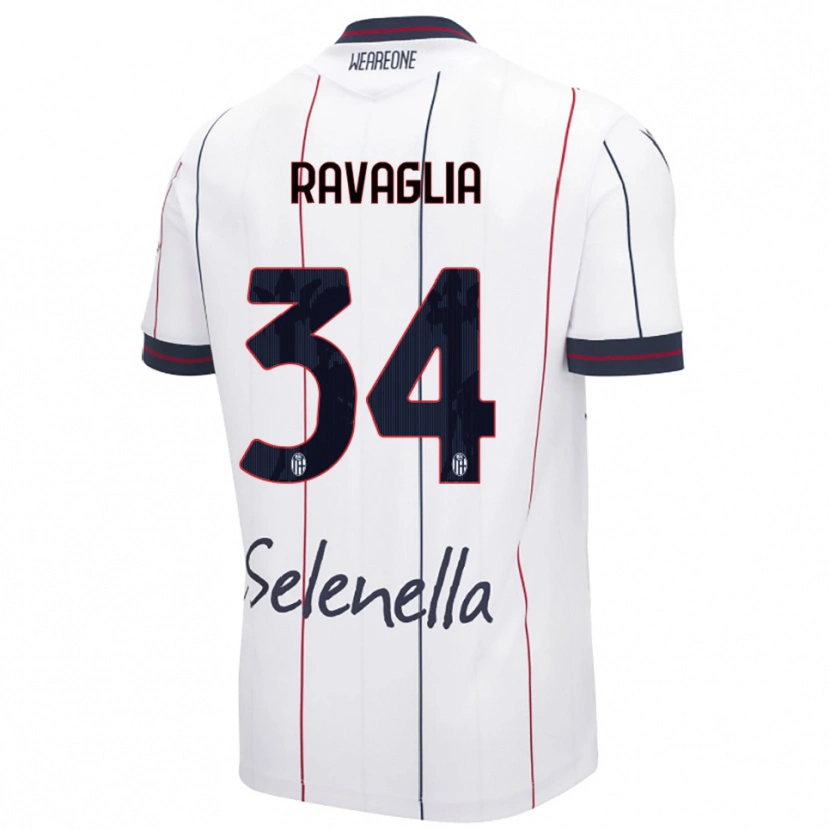 Danxen Dzieci Federico Ravaglia #34 Biały Królewski Niebieski Wyjazdowa Koszulka 2025/26 Koszulki Klubowe