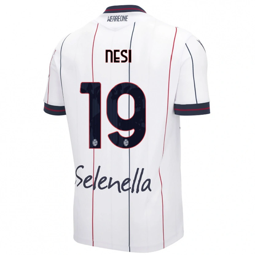 Danxen Dzieci Luca Nesi #19 Biały Królewski Niebieski Wyjazdowa Koszulka 2025/26 Koszulki Klubowe