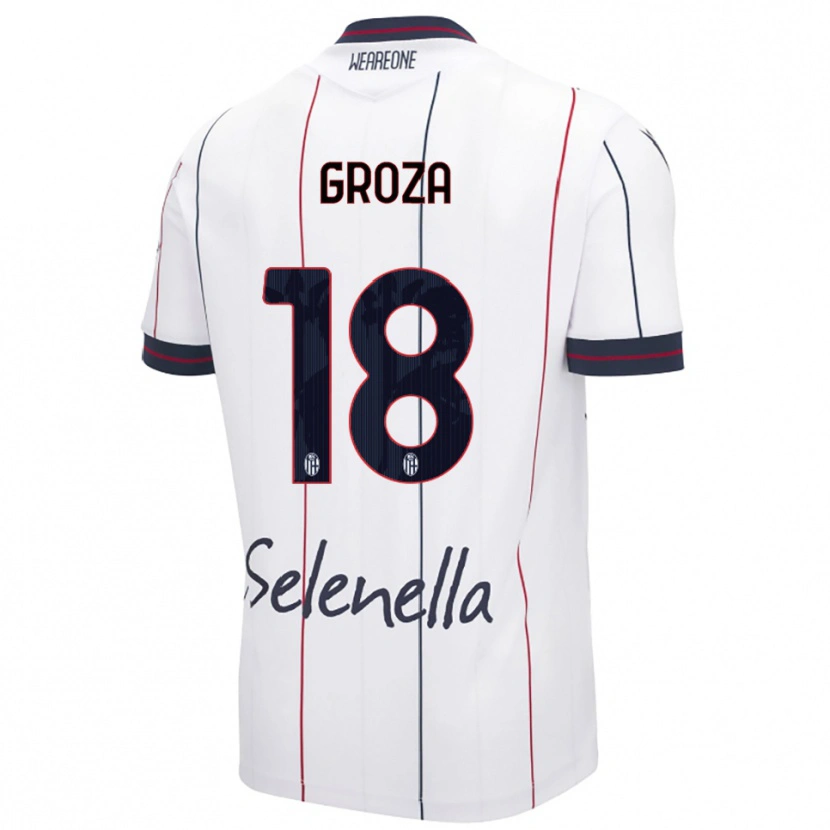 Danxen Dzieci Darius Groza #18 Biały Królewski Niebieski Wyjazdowa Koszulka 2025/26 Koszulki Klubowe