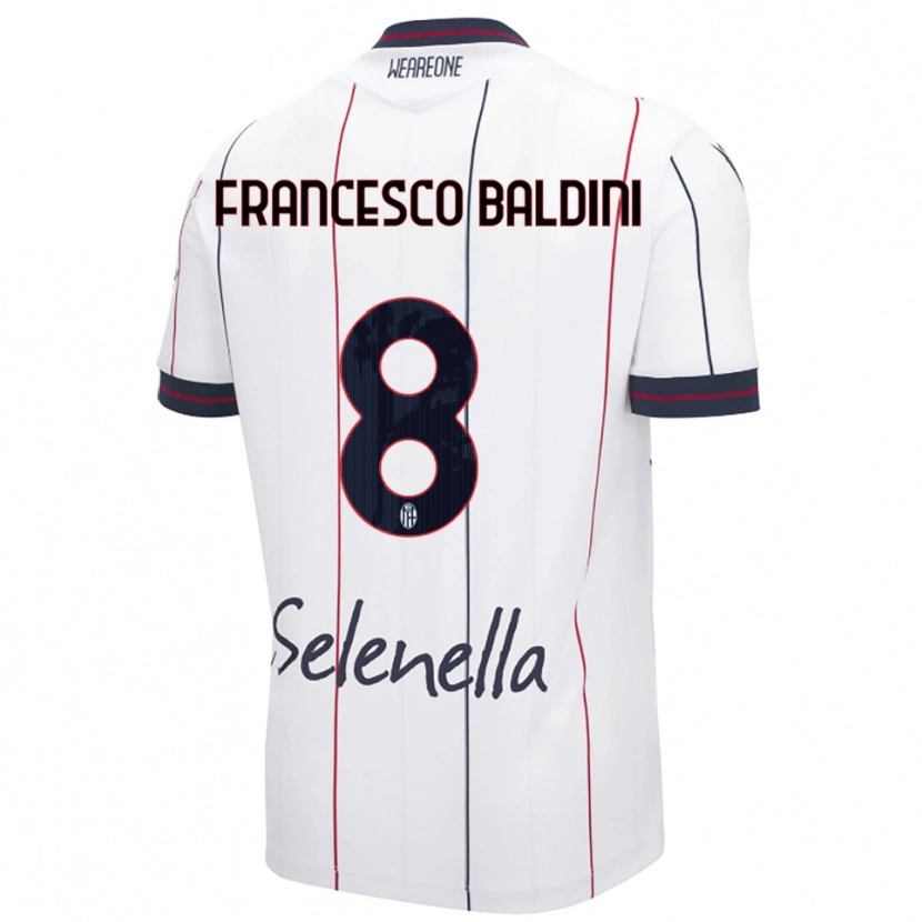 Danxen Dzieci Giovanni Francesco Baldini #8 Biały Królewski Niebieski Wyjazdowa Koszulka 2025/26 Koszulki Klubowe