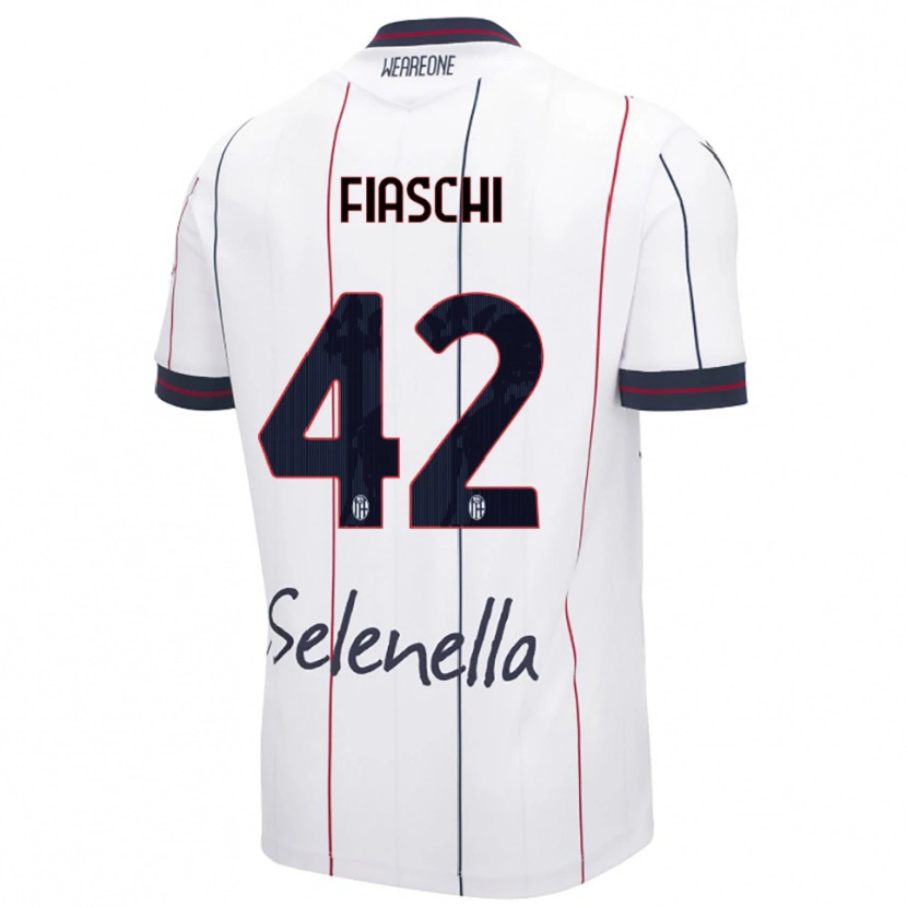 Danxen Dzieci Marco Fiaschi #42 Biały Królewski Niebieski Wyjazdowa Koszulka 2025/26 Koszulki Klubowe