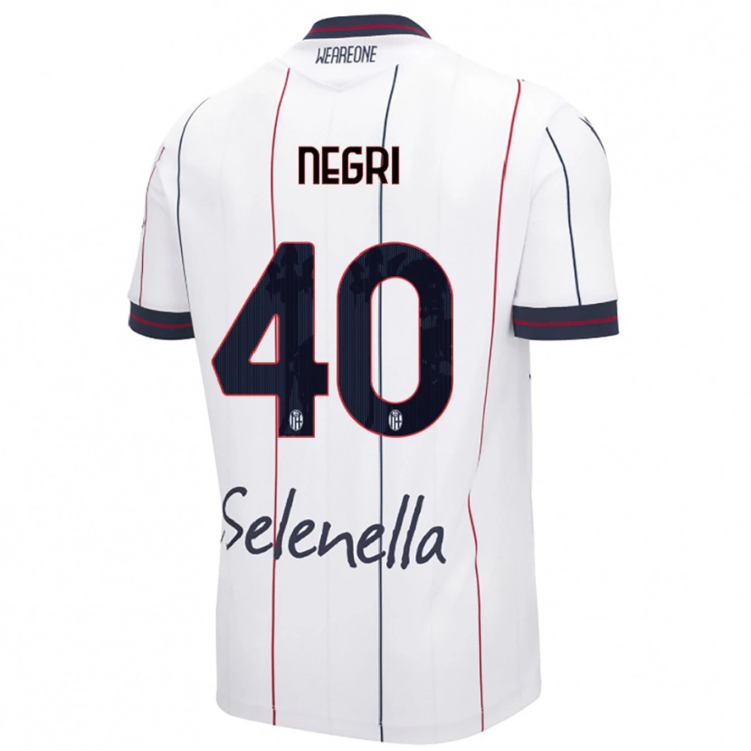 Danxen Dzieci Simone Negri #40 Biały Królewski Niebieski Wyjazdowa Koszulka 2025/26 Koszulki Klubowe