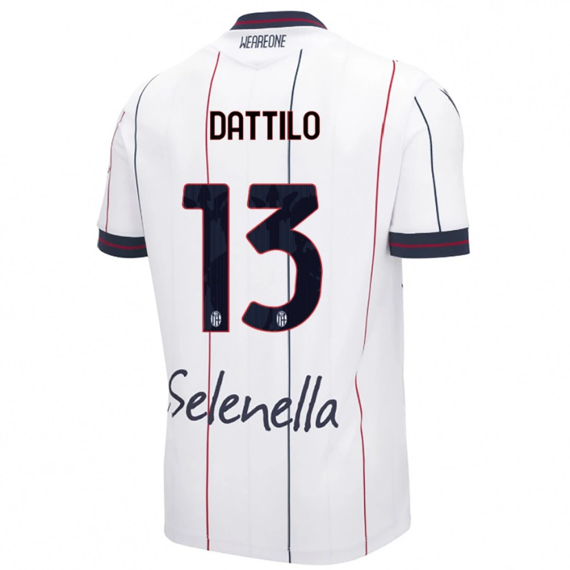 Danxen Dzieci Gabriel Dattilo #13 Biały Królewski Niebieski Wyjazdowa Koszulka 2025/26 Koszulki Klubowe