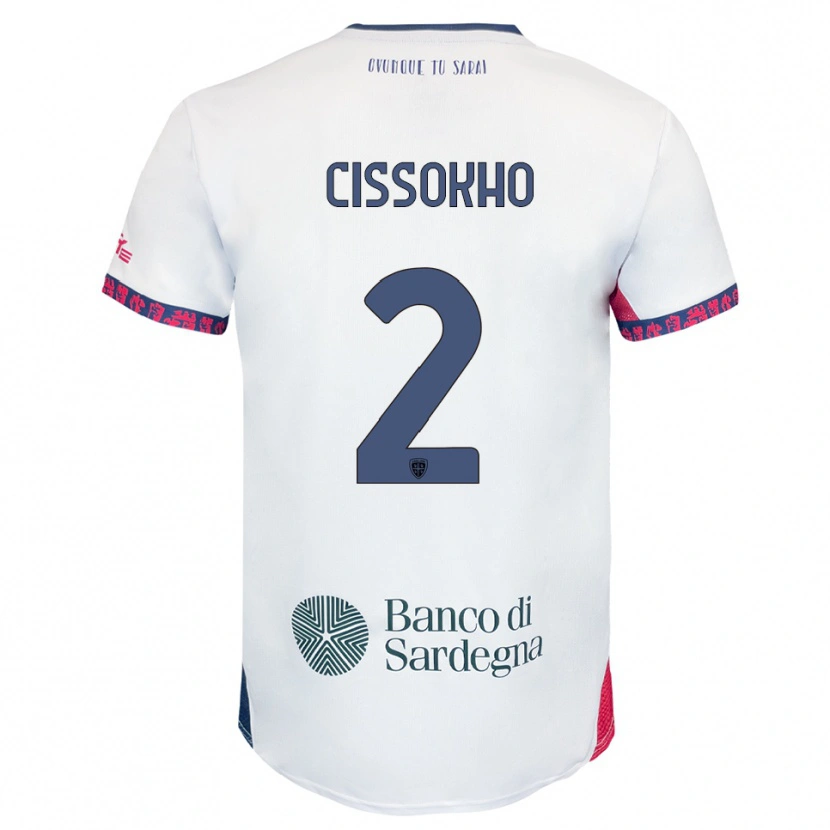 Danxen Dzieci Moussa Cissokho #2 Biały Granatowy Czerwony Wyjazdowa Koszulka 2025/26 Koszulki Klubowe