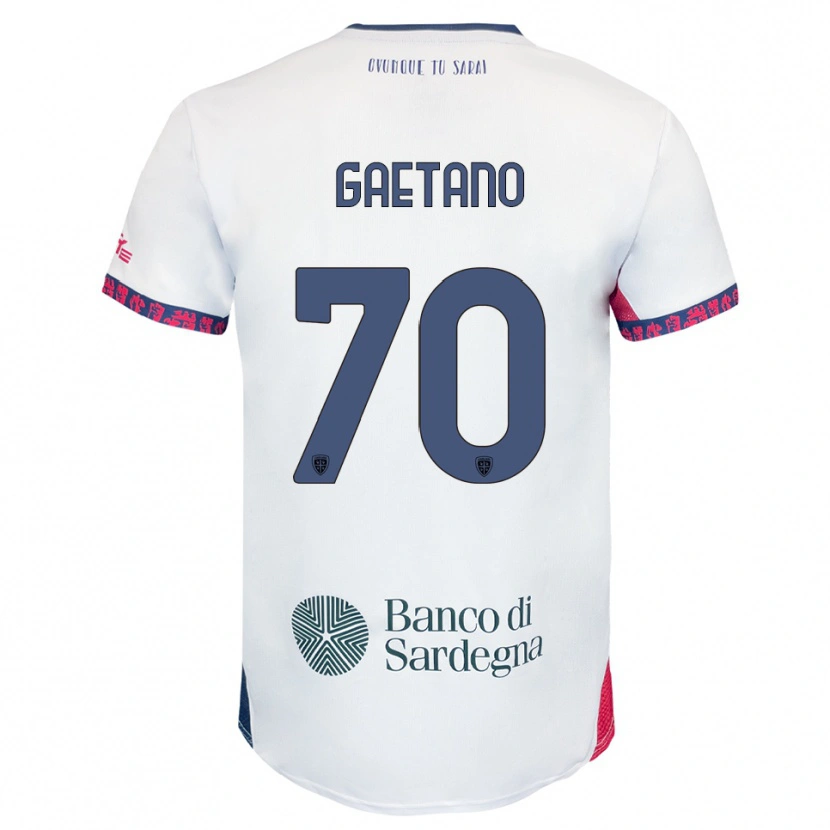 Danxen Dzieci Gianluca Gaetano #70 Biały Granatowy Czerwony Wyjazdowa Koszulka 2025/26 Koszulki Klubowe