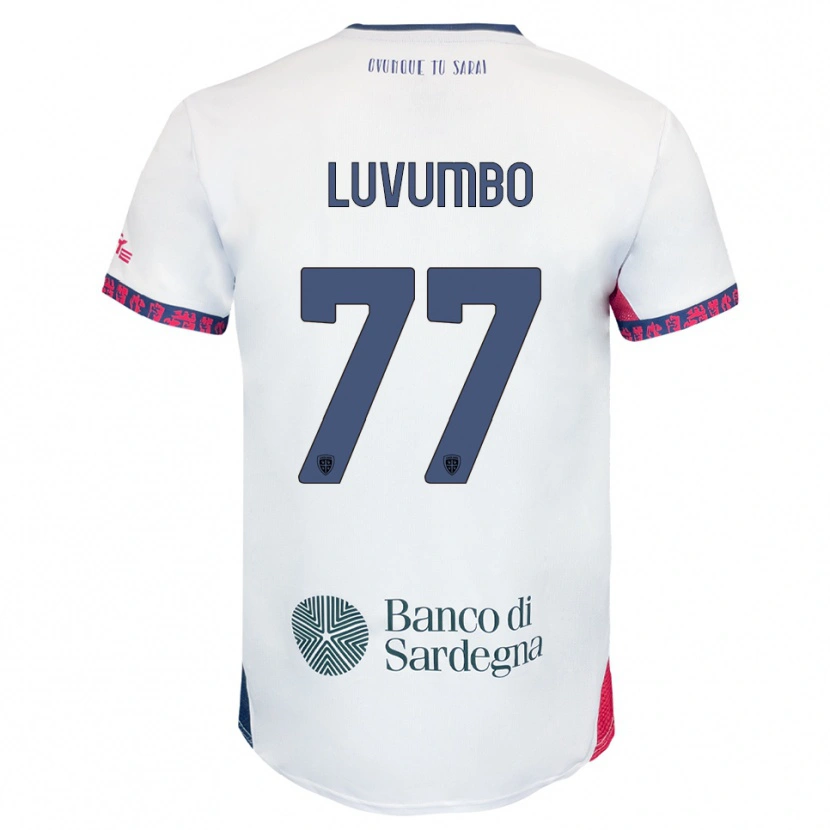 Danxen Dzieci Zito Luvumbo #77 Biały Granatowy Czerwony Wyjazdowa Koszulka 2025/26 Koszulki Klubowe