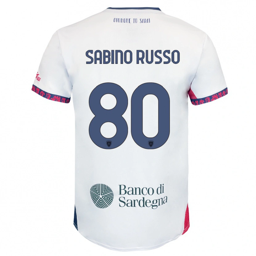 Danxen Dzieci Alessandro Sabino Russo #80 Biały Granatowy Czerwony Wyjazdowa Koszulka 2025/26 Koszulki Klubowe