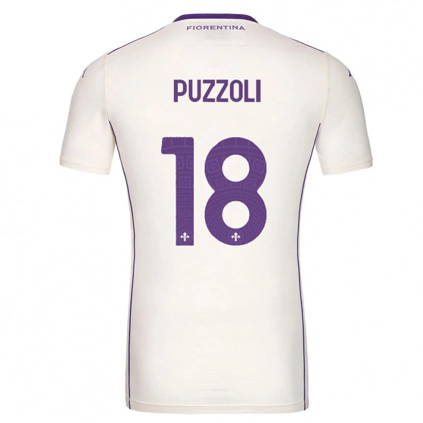 Danxen Dzieci Giorgio Puzzoli #18 Biały Fioletowy Czerwony Wyjazdowa Koszulka 2025/26 Koszulki Klubowe