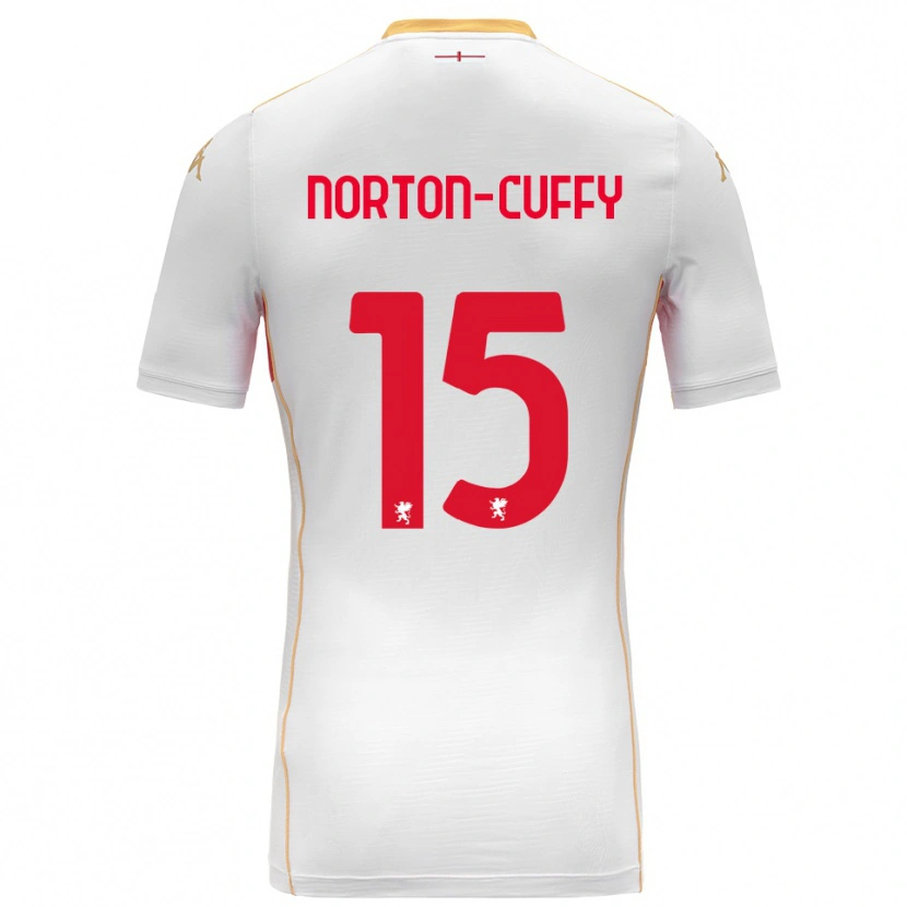Danxen Dzieci Brooke Norton-Cuffy #15 Biały Czerwony Wyjazdowa Koszulka 2025/26 Koszulki Klubowe