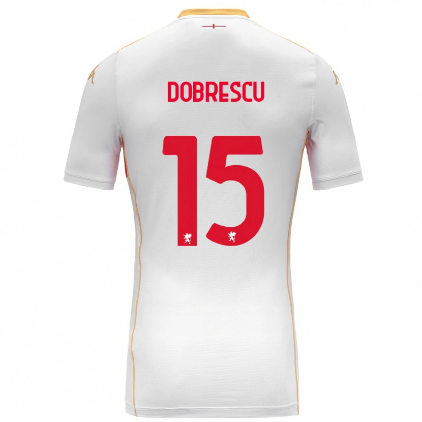 Danxen Dzieci Ianis Dobrescu #15 Biały Czerwony Wyjazdowa Koszulka 2025/26 Koszulki Klubowe