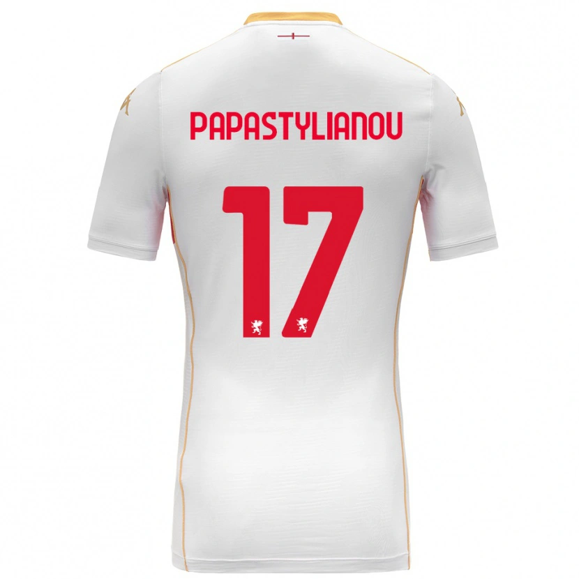 Danxen Dzieci Lysandros Andreas Papastylianou #17 Biały Czerwony Wyjazdowa Koszulka 2025/26 Koszulki Klubowe