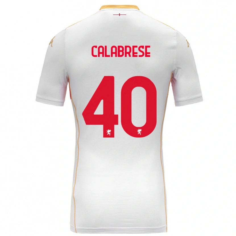 Danxen Dzieci Filippo Calabrese #40 Biały Czerwony Wyjazdowa Koszulka 2025/26 Koszulki Klubowe