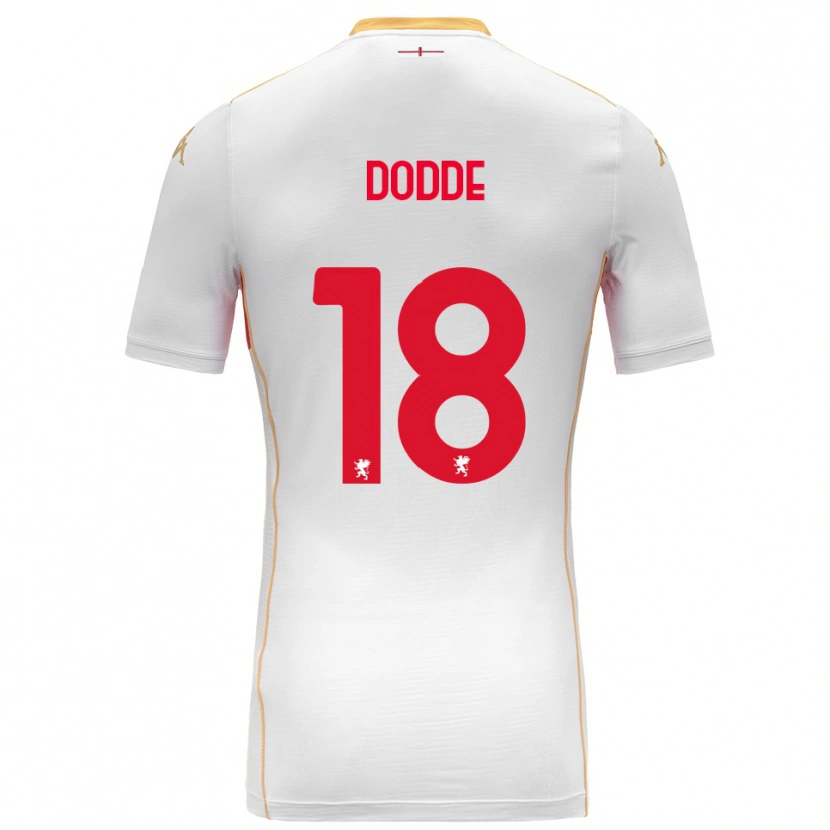 Danxen Dzieci Filippo Dodde #18 Biały Czerwony Wyjazdowa Koszulka 2025/26 Koszulki Klubowe