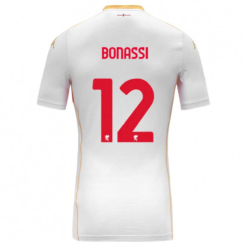 Danxen Dzieci Lorenzo Bonassi #12 Biały Czerwony Wyjazdowa Koszulka 2025/26 Koszulki Klubowe