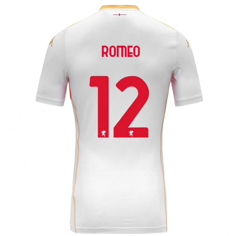 Danxen Dzieci Emanuele Romeo #12 Biały Czerwony Wyjazdowa Koszulka 2025/26 Koszulki Klubowe