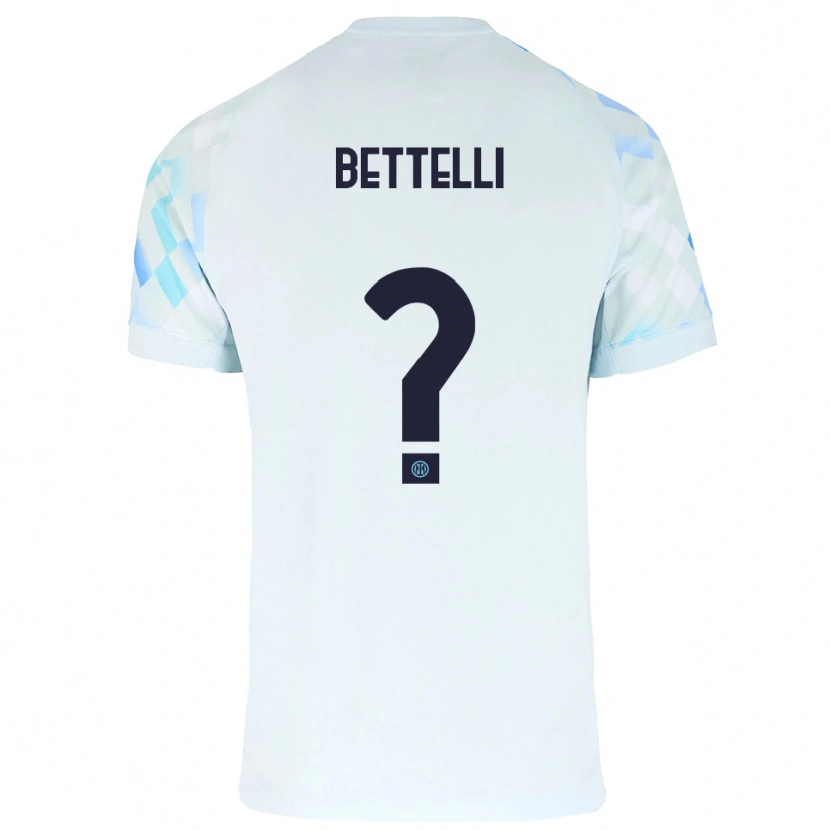 Danxen Dzieci Luca Bettelli #0 Biały Niebieski Wyjazdowa Koszulka 2025/26 Koszulki Klubowe