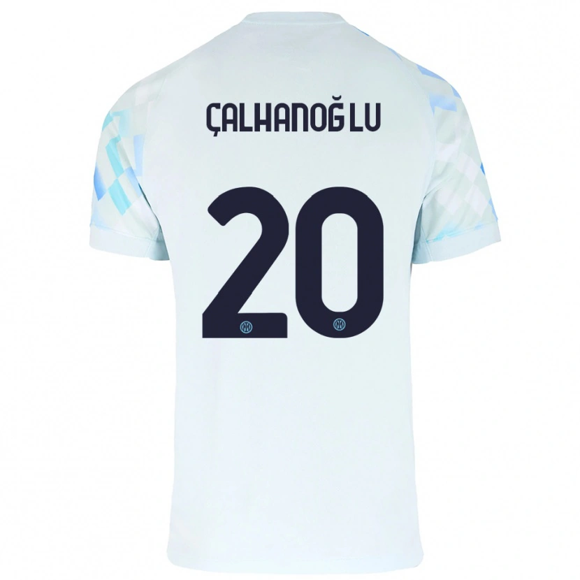 Danxen Dzieci Hakan Çalhanoğlu #20 Biały Niebieski Wyjazdowa Koszulka 2025/26 Koszulki Klubowe