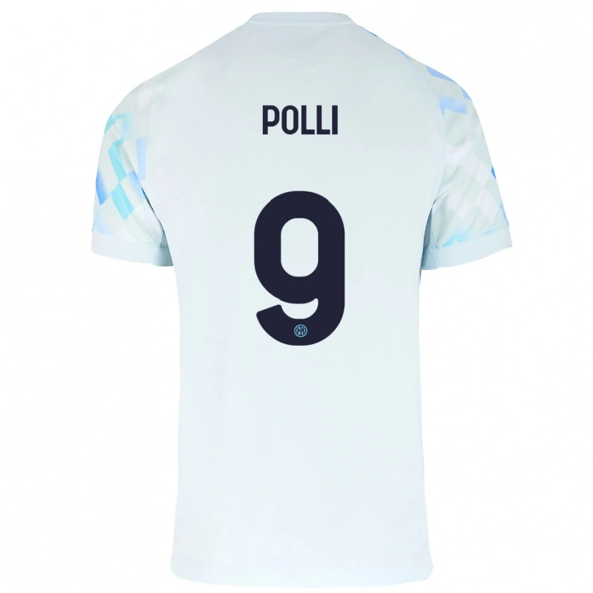 Danxen Dzieci Elisa Polli #9 Biały Niebieski Wyjazdowa Koszulka 2025/26 Koszulki Klubowe