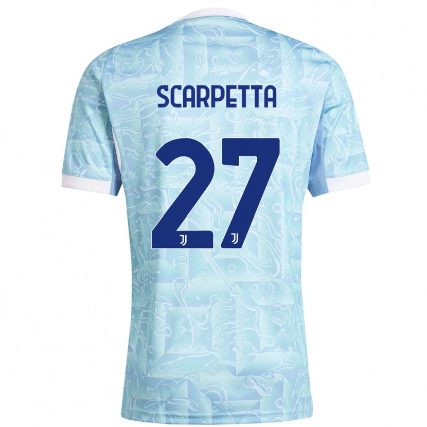 Danxen Dzieci Jacopo Scarpetta #27 Błękitny Żółty Wyjazdowa Koszulka 2025/26 Koszulki Klubowe