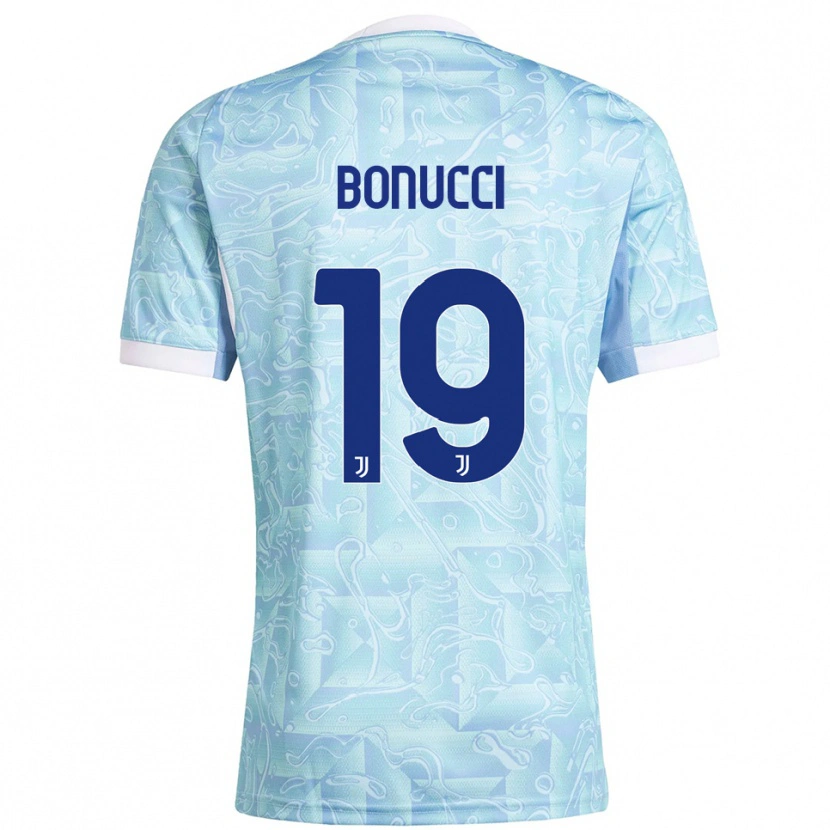 Danxen Dzieci Leonardo Bonucci #19 Błękitny Żółty Wyjazdowa Koszulka 2025/26 Koszulki Klubowe