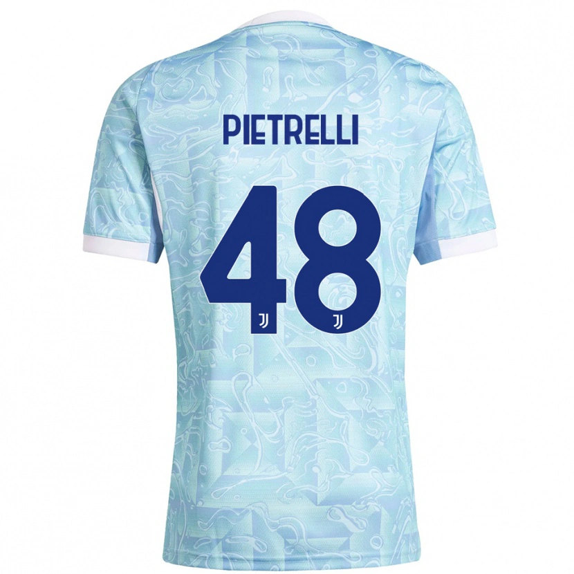 Danxen Dzieci Alessandro Pietrelli #48 Błękitny Żółty Wyjazdowa Koszulka 2025/26 Koszulki Klubowe