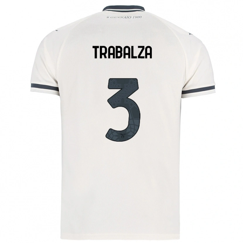 Danxen Dzieci Alessandro Trabalza #3 Biały Granatowy Wyjazdowa Koszulka 2025/26 Koszulki Klubowe