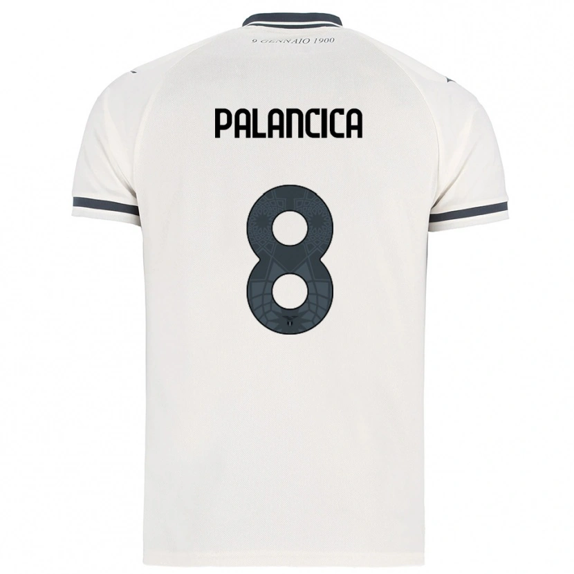 Danxen Dzieci Cristian Palancica #8 Biały Granatowy Wyjazdowa Koszulka 2025/26 Koszulki Klubowe